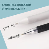 deegtran Pens Bulk, 50 Pack White Barrels Gel Pens, Retractable Black Ink Pens, No Smear Pens Fine Point Smooth Writing Pens, Click Office Pens, 0.7MM deegtran