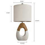 OYEARS Boho Table Lamps Bedroom Living Room Set 2 Small Farmhouse Rattan Table Lamp 19”Rustic Home Decoration Nightstand Bedside Lamp for Office Compatible with Smart Light Bulbs(Not Include Bulbs) OYEARS