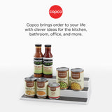 Copco Non-Skid 3-Tier Spice Pantry Kitchen Cabinet Organizer, 10-Inch, White/Gray Copco