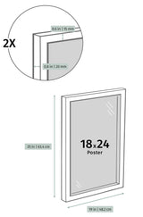 Opposite Wall - 18x24 in - Natural Solid Oak Wood Picture Frame - Lightweight, Versatile & Shatterproof - Wall Hanging Poster or Photo Frame - Wall Decor for Office, Gallery & Home Opposite Wall