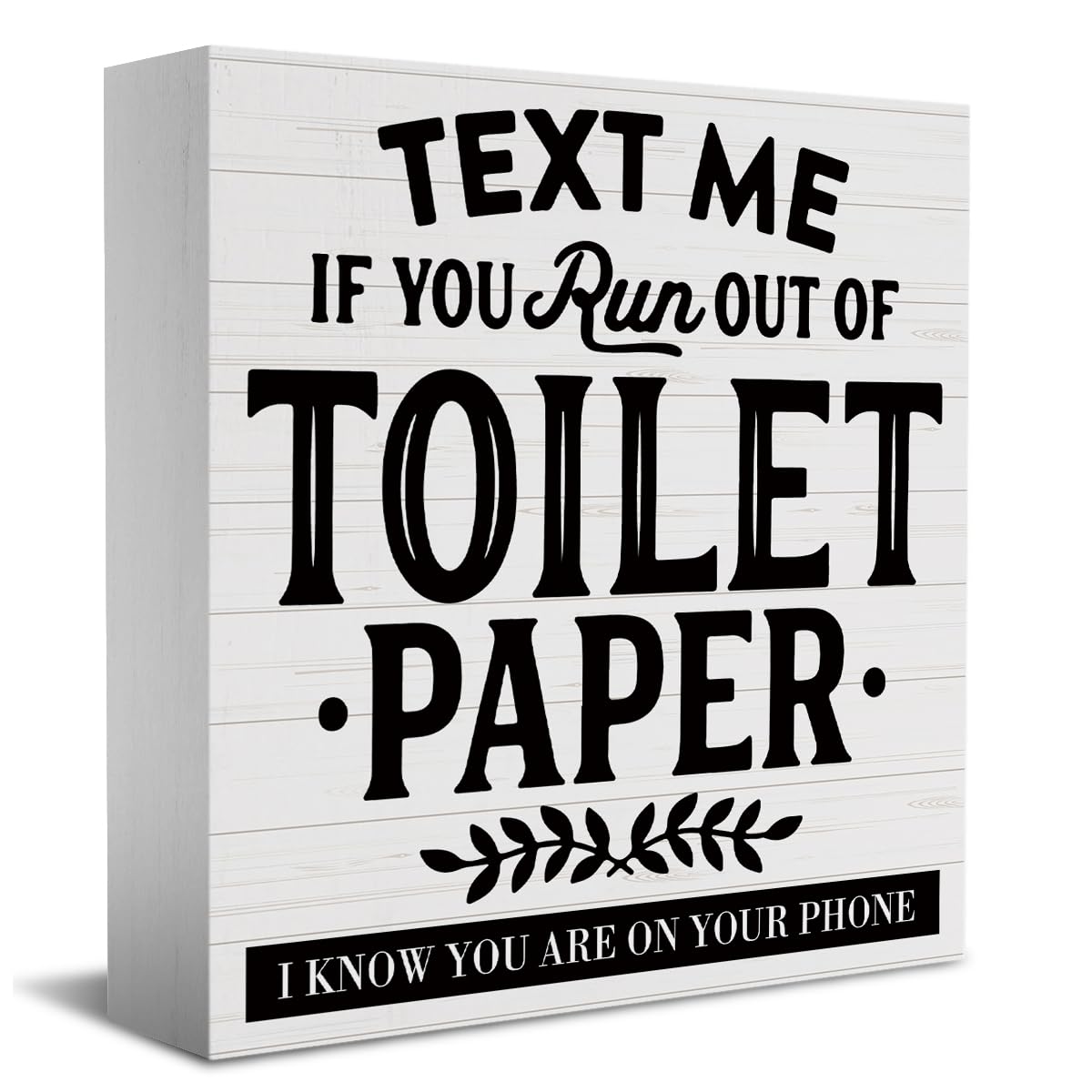 Funny Bathroom Sign Bathroom Decor Desk Decor Wooden Box Sign Rustic Wood Block Plaque Box Sign for Home Farmhouse Bedroom Toilet Washroom Shelf Table Decoration If You Run out of Toilet Paper Sign HTBIG