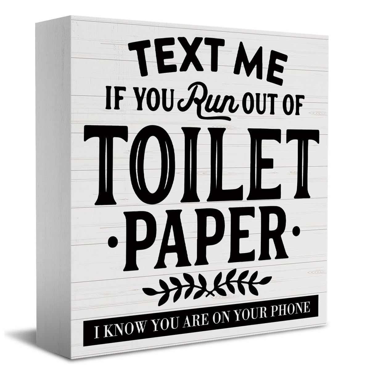 Funny Bathroom Sign Bathroom Decor Desk Decor Wooden Box Sign Rustic Wood Block Plaque Box Sign for Home Farmhouse Bedroom Toilet Washroom Shelf Table Decoration If You Run out of Toilet Pape - WoodArtSupply