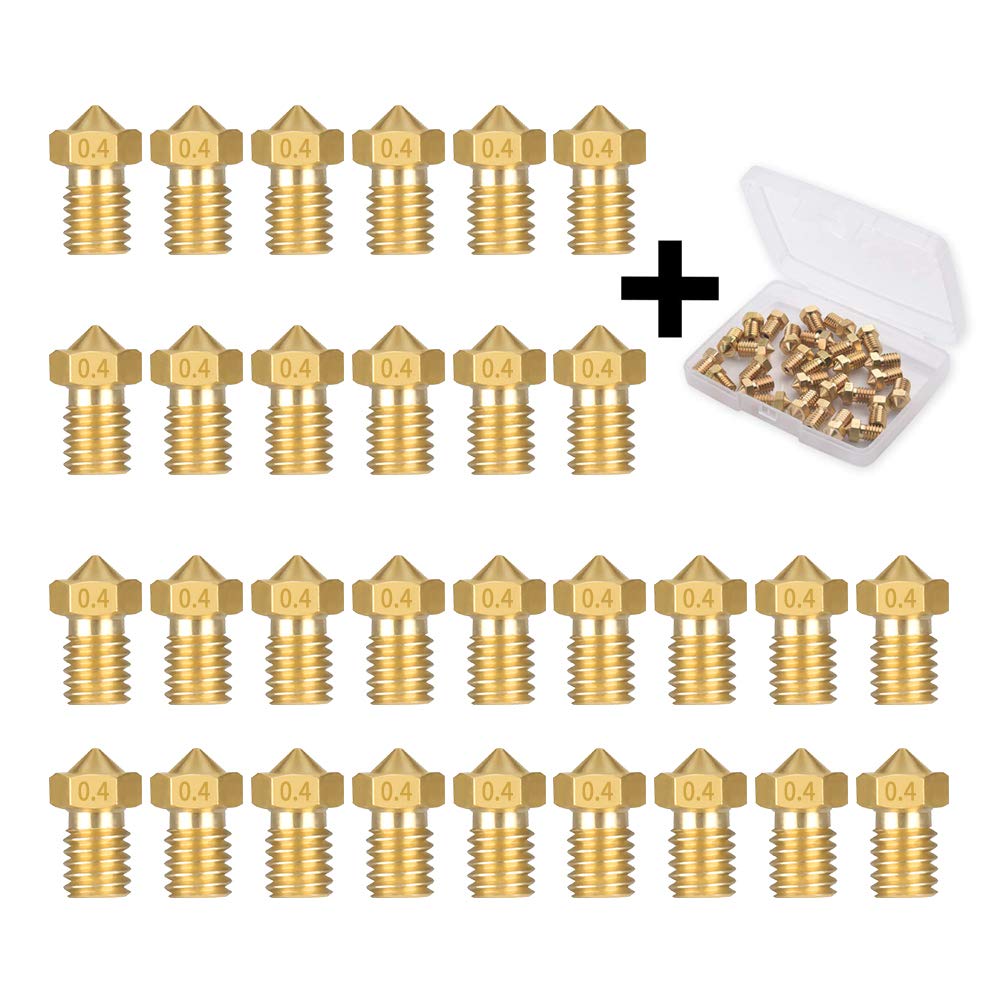 ACMYCH 30PCS 0.4mm 3D Printer Extruder Nozzles for E3D V5 V6 - WoodArtSupply