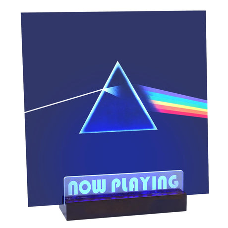 Now Playing Vinyl Record Stand - Lighting Vinyl Record Storage Holder, Wooden Lp Record Holder Stand, Multiple Colors LED Lights Vinyl Record Display, Record Accessories, Gifts for Vinyl Record Lover ZEDKEHO