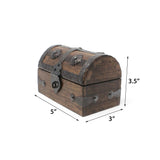Nautical Cove Treasure Chest Keepsake and Jewelry Wood Box - Toy Treasure Box (5 x 3 x 3.25) Nautical Cove