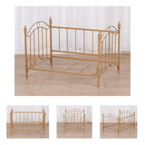 Pet Bed, Dog Bed with Metal Frame and Detached White Velvet Cushion with 2 Pillow for Small Dog Babyland