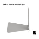 Umbra Conceal Floating Bookshelf, Large, Silver, Set of 3 Umbra