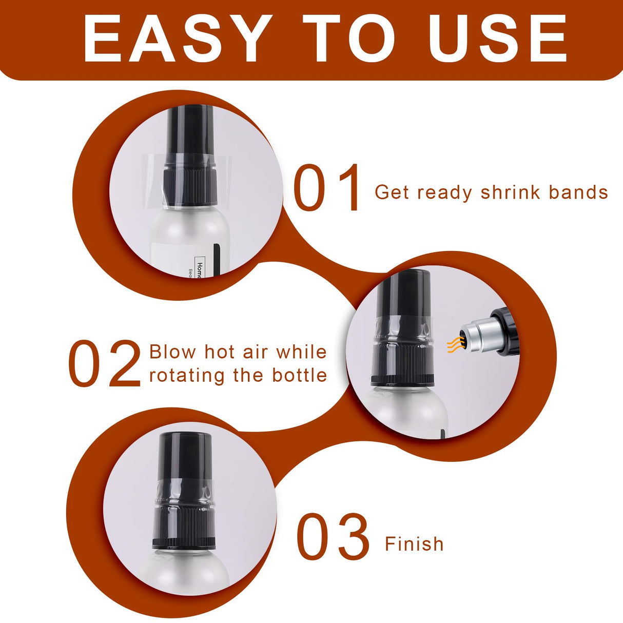 600 Pcs Shrink Wrap Perforated- Sublimation Shrink Sleeves for Dropper Bottles, Essential Oil Bottles, Lip Gloss Tubes(Clear,45x23mm, Diameter 3/4 to 1 Inch) JINUYYNA