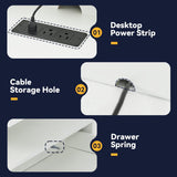 Breezestival 47" High-Glossy LED Coffee Table with 2 Sliding Drawers, Living Room Storage Coffee Tables, Modern Stylish Double-Layer Center Tables with LED Lights, White Breezestival