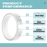 MEBMIK 4 Rolls 20mm x33m(108ft) Clear Heat Tape,Transparent High Temperature Heat Resistant Tape,Heat Transfer Tape for Heat Press and Sublimation,Heat Transfer Vinyl,No Residue MEBMIK