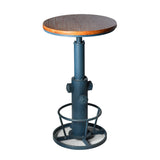 Topower Industrial Bar Table 38.58-48.43" Adjustable Pub Table Kitchen Dining Coffee Bistro Table Antique Blue Topower