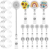 30PCS Badge Reel Holder Retractable Holder Sublimation Blanks Keychain Rotating Badge Reel Clip Name Lanyard Clip ID Card Holder Teacher Nurse Student Volunteer Surakey