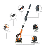 MAXXT Drywall Sander with Vacuum Dust Collection, Popcorn Ceiling Removal Tool, 6 Variable Speed Foldable Telescopic Electric Wall Sander, 600-1900RPM Power Sander Tool, LED Light, 18Pcs Sanding Discs MAXXT