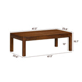 NTC Flow Modern Wooden Rectangle Coffee Table with Hidden Drawer – Waterproof & Heat Resistant, Dark Walnut NTC