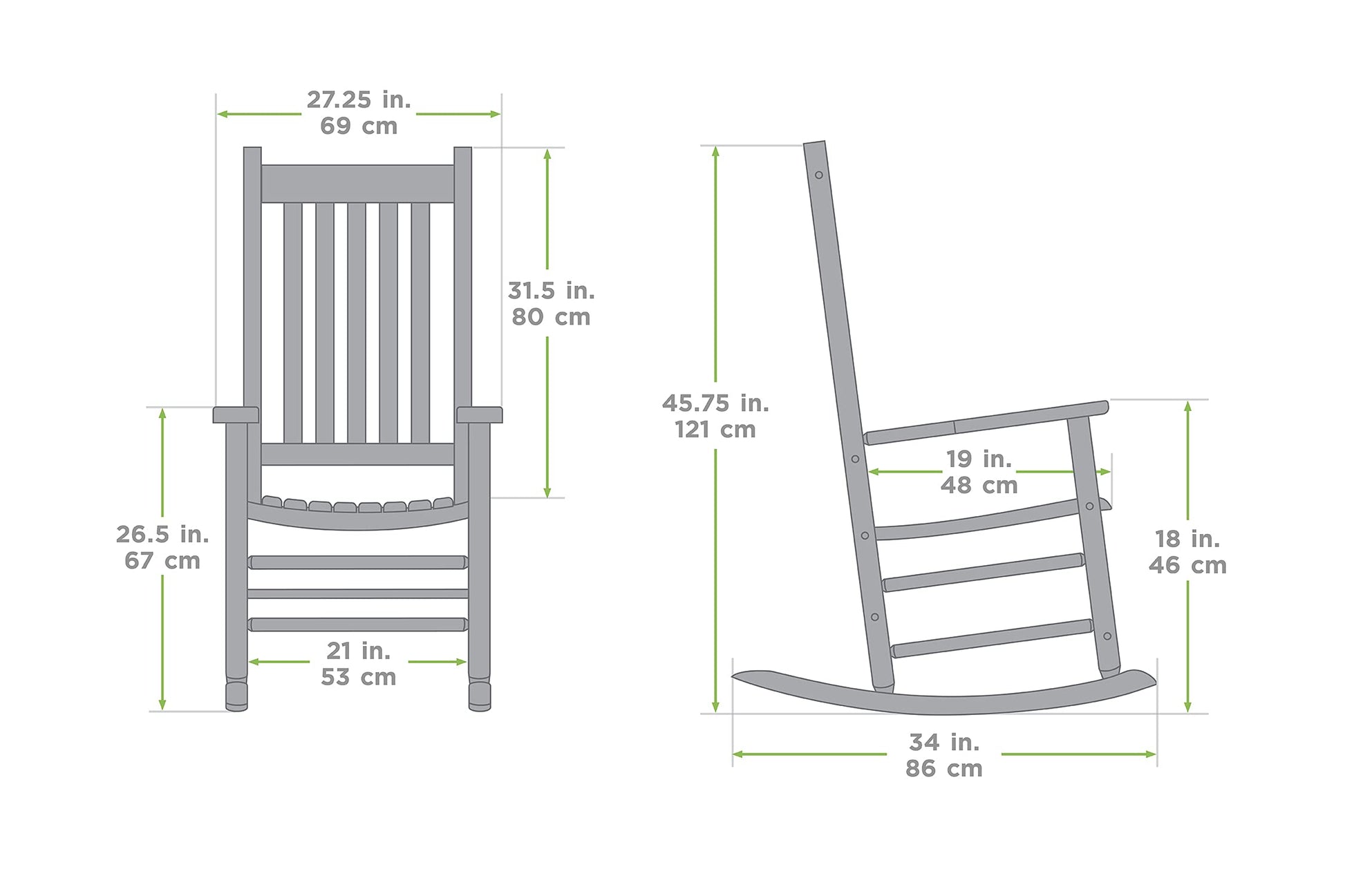 Woodlawn&Home Mission Style Rocking Chair, Natural Hardwood 100040, - WoodArtSupply