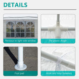 Gazebo Tent 10'x30' Canopy Tent Outdoor Gazebo Canopy Wedding Party Tent Heavy Duty Gazebo Pavilion, White (10x30ft 5 Removable Sidewalls) ZAAYO