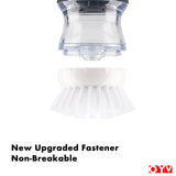 OYV Dish Scrub Brush with Soap Dispenser, Kitchen Brush for Dish Pot Pan Sink Cleaning, 1 Piece Soap Dispensing Palm Brush, Black/Clear/White OYV