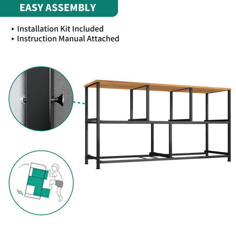 YITAHOME Dresser with 5 Drawers - Fabric Storage Tower, Organizer Unit for Bedroom, Living Room, Closets - Sturdy Steel Frame, Wooden Top (5 Wider Drawers Cool Grey) YITAHOME