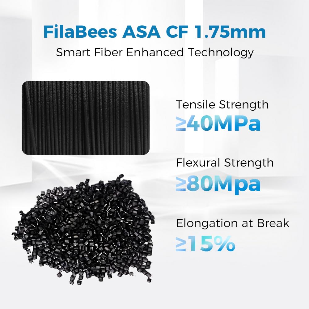 FLASHFORGE Adventurer 5M Pro 3D Printer with ASA CF Black 1kg FilaBees