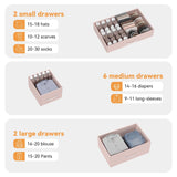 Klysiora 10 Drawer Dresser, 55 Inch TV Stand with Power Outlet Entertainment Center, Fabric Drawer Storage for Bedroom, Living Room, Wardrobe, Entryway, Pink Klysiora