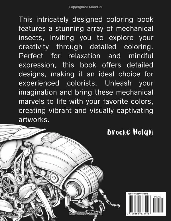 Mechanical Insects: A Detailed Coloring Book for Adults and Teen (The Mechanical Coloring Series) Majosta