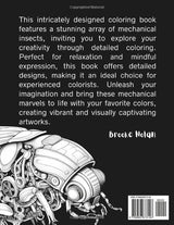Mechanical Insects: A Detailed Coloring Book for Adults and Teen (The Mechanical Coloring Series) Majosta