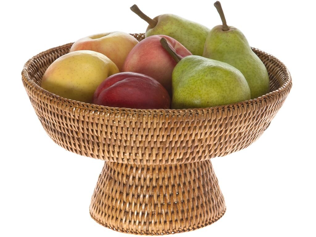 KOUBOO La Jolla Rattan Fruit Bowl, 10.5 inches x 10.5 inches x 6.5 inches, Honey Brown Kouboo