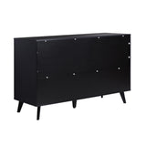 Walker Edison Modern 6-Drawer Dresser Bedroom Storage Organizer, 52 Inch, Black Walker Edison