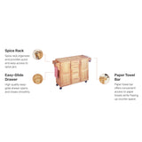 Home Styles Kitchen Center with Breakfast Bar, 52-1/2 in. W x 18 in. - 30 in. D x 36 in. H, Natural homestyles