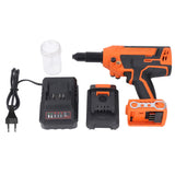 Rivet Nut Set, 30KN Force Electric Rivet Nut Set 20V 28mm Stroke for Woodworking Applications (US Plug 100‑240V) Yunseity