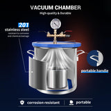 NOVORIK Vacuum Chamber with Pump Kit 3.6CFM 1/4HP Single Stage Vacuum Pump with Acrylic Lid Vacuum Chamber Kit for Stabilizing Wood, Degassing Silicone, Epoxies novorik