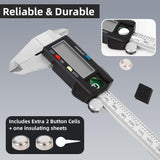 Digital Caliper Measuring Tool, Stainless Steel Vernier Caliper Digital, Micrometer Calipers with Large LCD Screen, Auto-Off Feature, Inch Millimeter Conversion, 6 Inch Caliper Tools for DIY/Household Aurdeayi