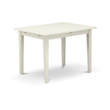East West Furniture Norfolk 5 Piece Modern Set Includes a Rectangle Wooden Table with Butterfly Leaf and 4 Dining Room Chairs, 32x54 Inch, Linen White East West Furniture
