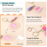 YOPPIX 140 PCS Acrylic Keychain Blank Set, Fruit Double-Sided UV DTF Stickers Acrylic Keychain Making Kits for Vinyl DIY Craft Project Employee Appreciation Gifts YOPPIX