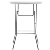 BTEXPERT 32" Round 43" Bar Height White Granite Plastic Folding Table Portable Commercial Table Banquet Card Coffee Dining Table for Wedding Party Event Home Kitchen Outdoor Set of 2 BTEXPERT