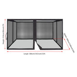 Gazebo Universal Replacement Mosquito Netting,Outdoor Canopy Net Screen 4-Panel Sidewall Gazebo Curtains, with Zippers, Easy to Install, Fit for Most Gazebo 10x12 Canopy, Patio (Black - 10 x 12 FT) maebeacae