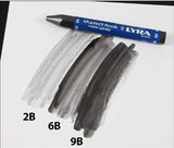 LYRA Graphite Stick, Assorted degree Graphite stick set - Water Soluble - 2B 6B 9B, Art, drawing supplies for sketch & shading pencils - 3 crayon stick LYRA