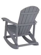 Flash Furniture Savannah All Weather Adirondack Rocking Chairs, Polyresin Wood Adirondack Chair with 350-lb. Static Weight Capacity, Set of 2, Gray Flash Furniture