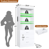 Aheaplus 23.6" Closet Drawers System, Wood Closet Organizer System with 3 Drawers, Modular Walk-in Closet Storage Unit, White (23.6" L x 13.8" W x 71" H) Aheaplus
