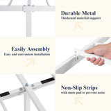 Allewie Victorian-Style Queen Size Metal Platform Bed Frame with Headboard and Footboard, No Box Spring Needed, White Allewie