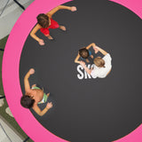 SKOK Trampoline 12FT Trampolines with Enclosure Net, 400LBS Outdoor Trampolines for Kids -ASTM Approved Pink Trampoline for Children and Adults with Jump Mat,Cover & Ladder SKOK