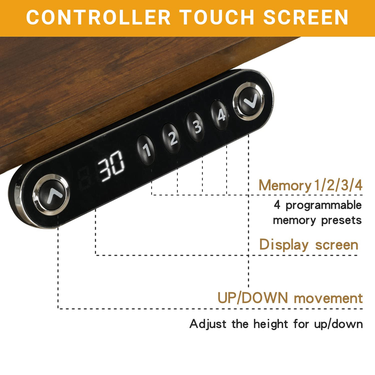 Jceet Dual Motor Electric Standing Desk - 63 x 30 Inch Adjustable Height Sit Stand Computer Desk with Splice Board, Stand Up Desk Table for Home Office, Rustic Brown Top(with Radian) Jceet