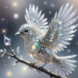 Hummingbird 5D Diamond Painting Kits for Adults,Diamond Art Kits White Bird for Beginners,DIY Full Drill Gem Art Craft Kits for Adults Home Wall Decor 12x12inch SHICERNHJ
