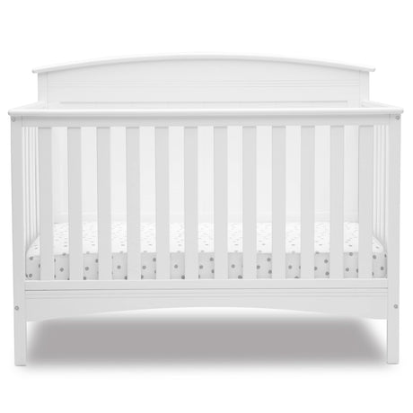 Delta Children Archer Solid Panel 4-in-1 Convertible Baby Crib - Greenguard Gold Certified, Bianca White Delta Children