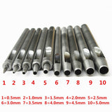 Steel Leather Punch Tool Kit, 10 Sizes (0.5-5.0mm) for Belt, Wallet, Bag, Crafting | Heavy-Duty Hole Puncher Set with Case, Professional Leatherworking Tools for DIY & Repair YankMooM