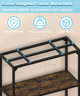Mondazie 30 Gallon Fish Tank Stand, Upgraded Height Aquarium Stand Table with 2 Tiers Storage Shelf, Metal Reptile Breeder Turtle Terrarium Stand Rack for Home Office, 30" L x 12" W x 32.2" H, Black Mondazie