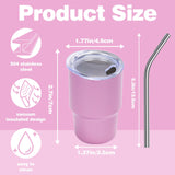 Tamarac Mini Tumbler Shot Glass with Straw, 3 oz Shot Glass with Straw and Lid, Funny Shot Glasses, Colored Stainless Steel Sublimation Tumblers,Wedding Birthday Party Favors 6 Pack Tamarac