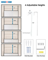 DMWOODFL 48" x 14" Over The Door Mirror Full Length Mirror Door Mirror Wall Mirror Hanging with 2 Metal Hangers for Bedroom Living Room Bathroom White DMWOODFL