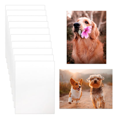 CHONOVO 10 Pcs Sublimation Photo Blanks 8x10 Inch Metal Sublimation Sign Blanks Aluminum Sublimation Blank DIY Photo Sign Wall Frame Poster for Living Room Bedroom White (Thickness 0.45mm)