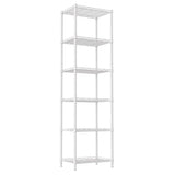 REGILLER 6 Wire Shelving Steel Storage Rack Adjustable Unit Shelves for Laundry Bathroom Kitchen Pantry Closet(White,11.7" D x 16.8" W x 63" H) REGILLER